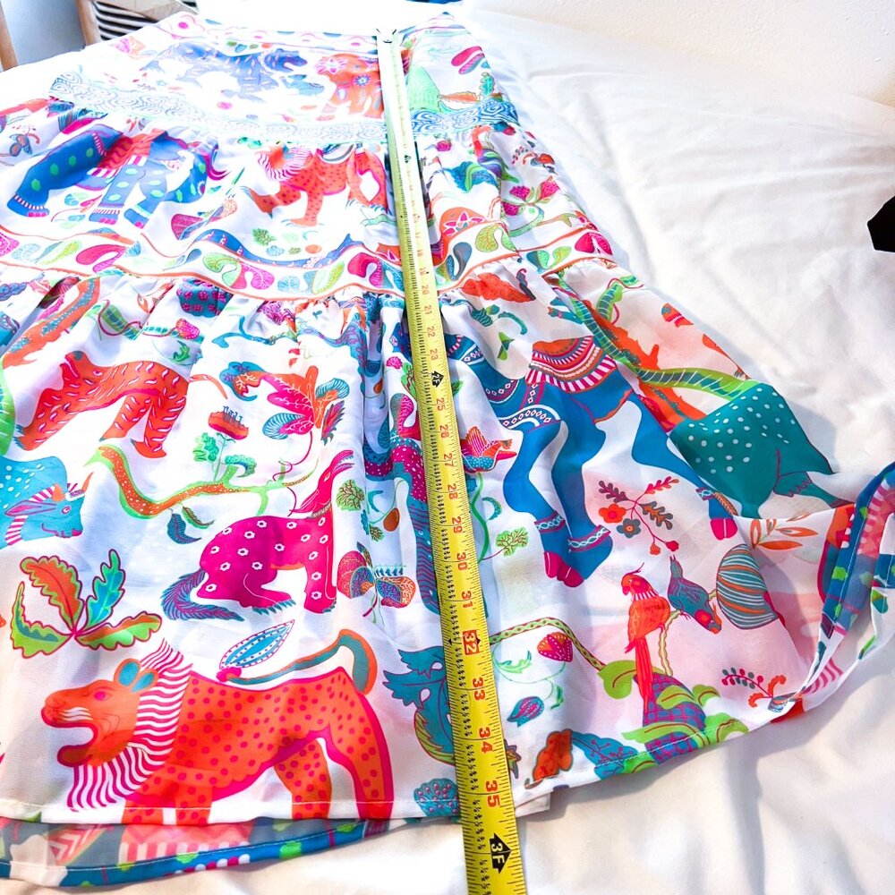 Gretchen Scott Ipanema Animal Kingdom Tiered Maxi Skirt Womens Extra Small NEW - Picture 10 of 11